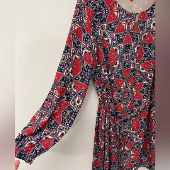 Anthropologie Paper Crown Flowy Boho Patterned Dress- L - Picture 4 of 6